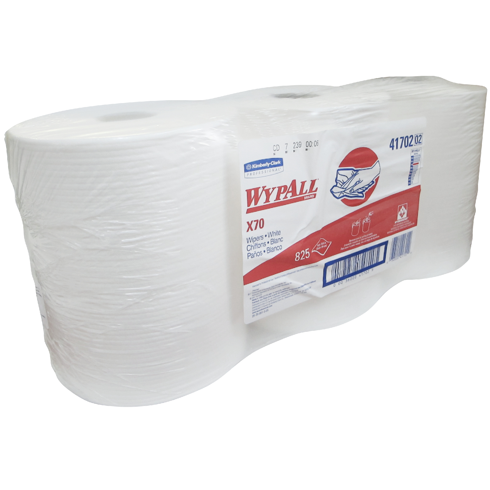 Kimberly Clark 1412-X70 WyPall 41702-2 toalla en rollo color blanca Workhorse, paquete con 3 rollos de 825 hojas cada uno