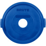 Rubbermaid 1788376 tapa Brute color azul para reciclaje de botellas, aplica contenedor Brute de 32 galones 1