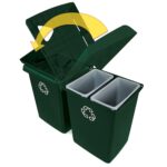 Rubbermaid 1792373 estación de reciclaje Glutton con 4 corrientes de desecho y capacidad para 92 galones, color verde 2
