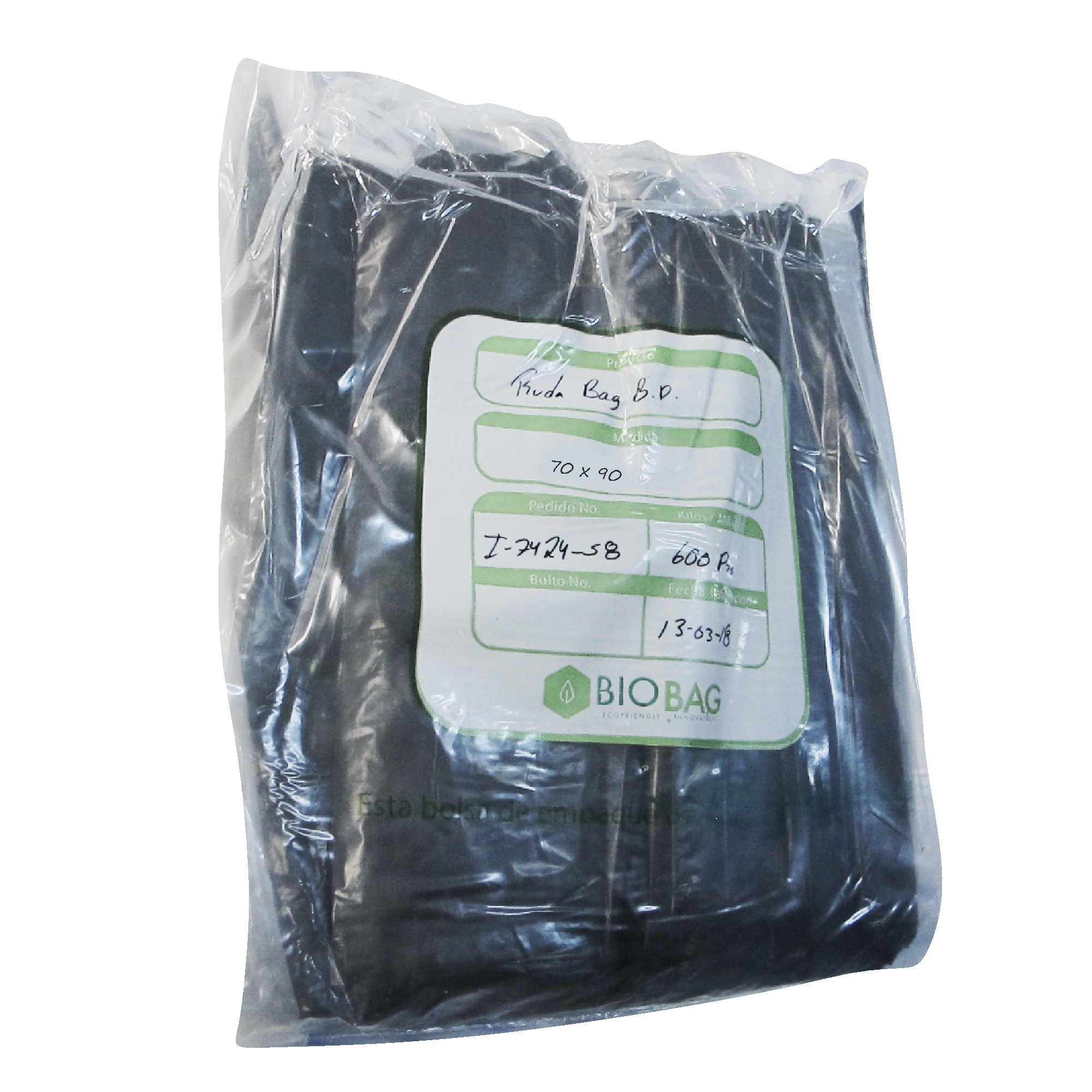 Paquete de bolsa Ruda bag  70 x 90 color  negra con 325 piezas