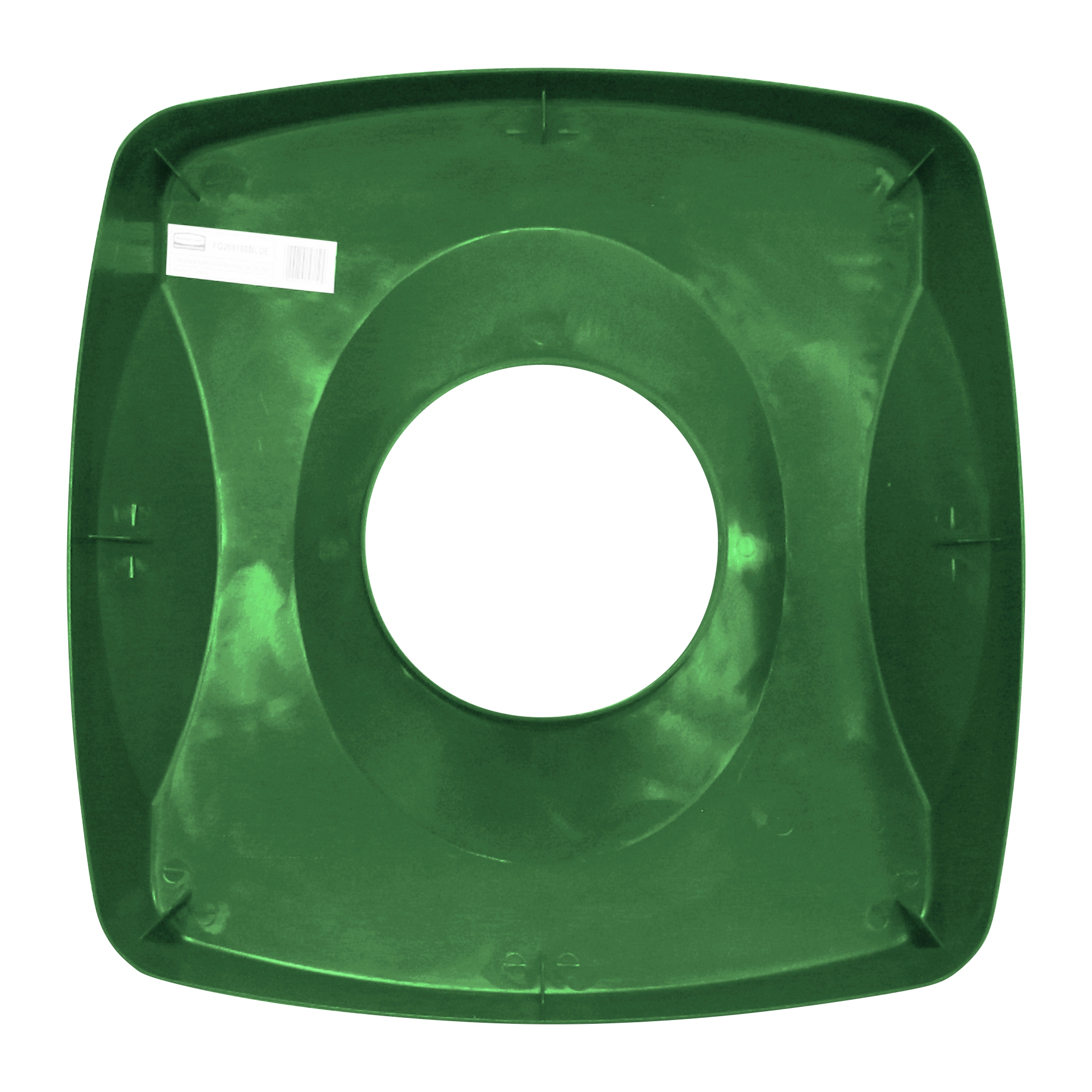 Rubbermaid FG269100GRN tapa untouchable color verde para reciclaje de papel, aplican contenedores FG356907 y FG356988