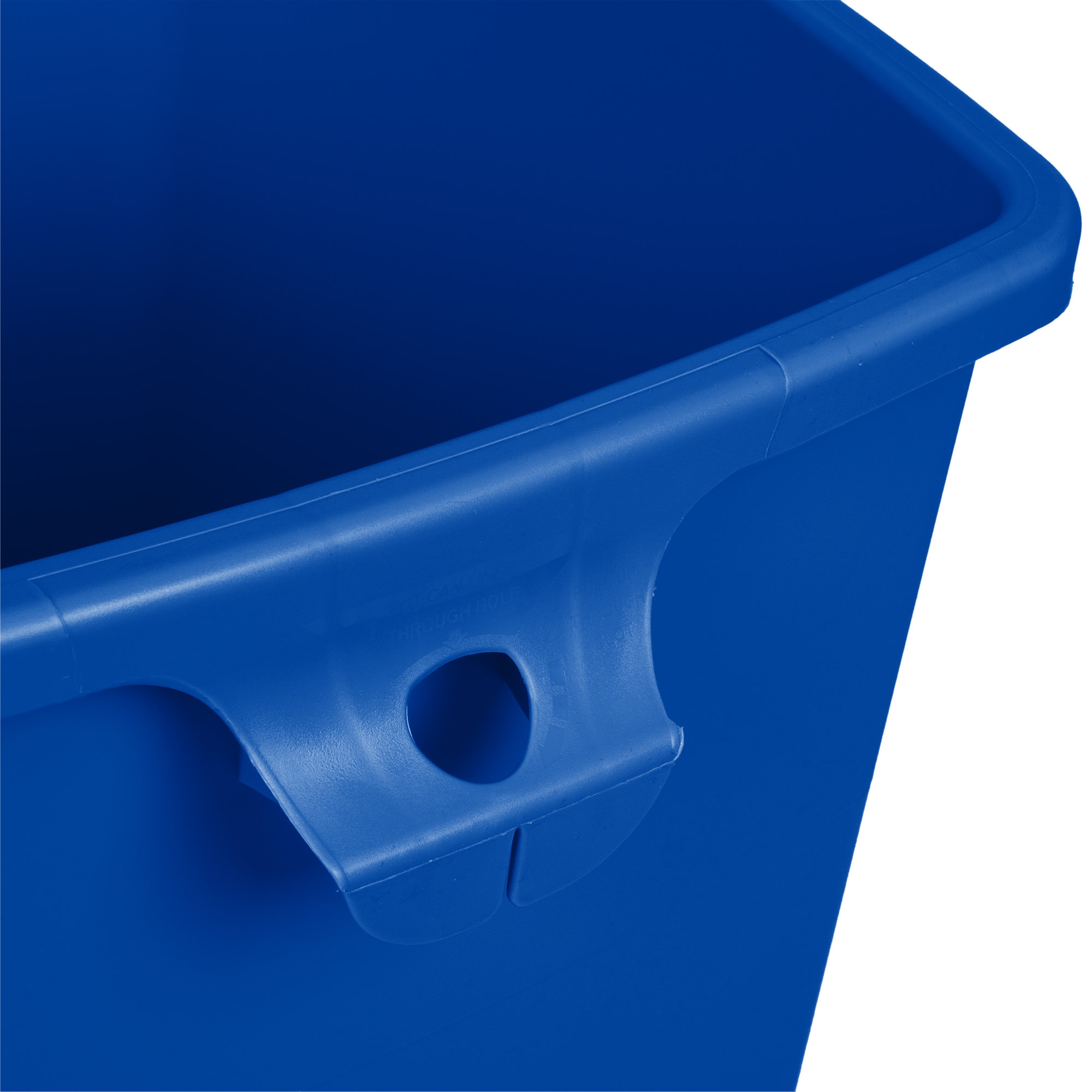Rubbermaid FG356973BLUE contenedor untouchable cuadrado para reciclaje con capacidad para 23 galones, color azul
