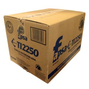 Fapsa TI2250 toalla interdoblada hoja tissue eco sencilla color blanca 23.5 x 23.5 , caja caja con 8 paquetes de 250 toallas cada uno
