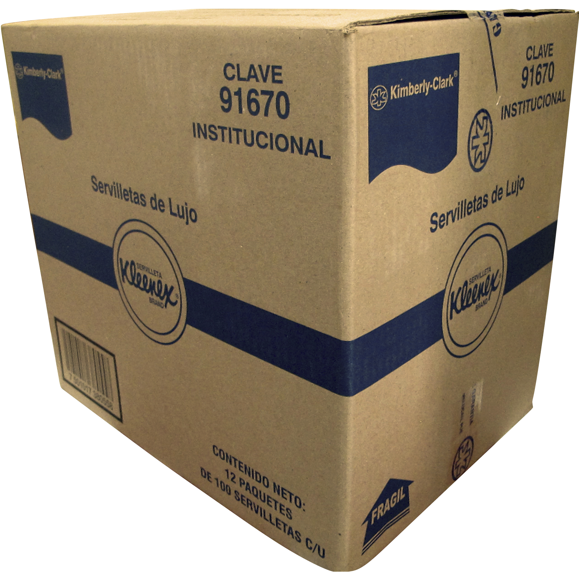 Kimberly Clark 91670 Servilleta deluxe Kleenex color blanca, caja con 12 paquetes de 100 piezas cada uno