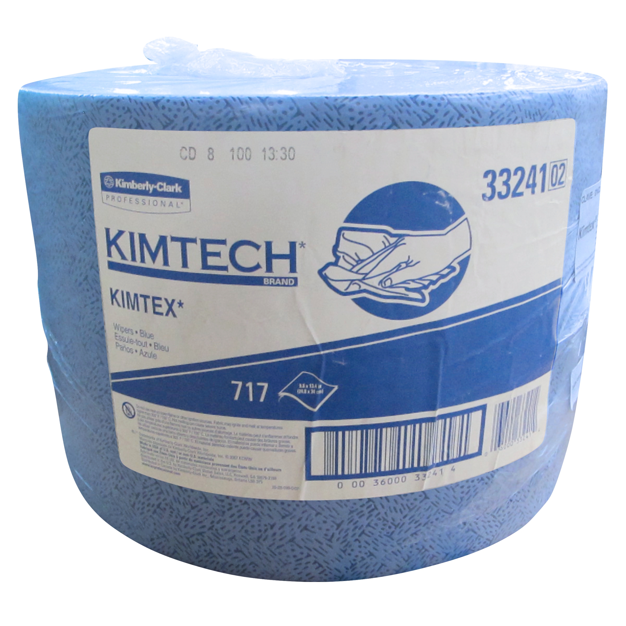 Kimberly clark 33241 Kimtech 1472 toalla wyper extra absorbente en rollo color azul gofrada, paquete con rollo unico de 717 hojas
