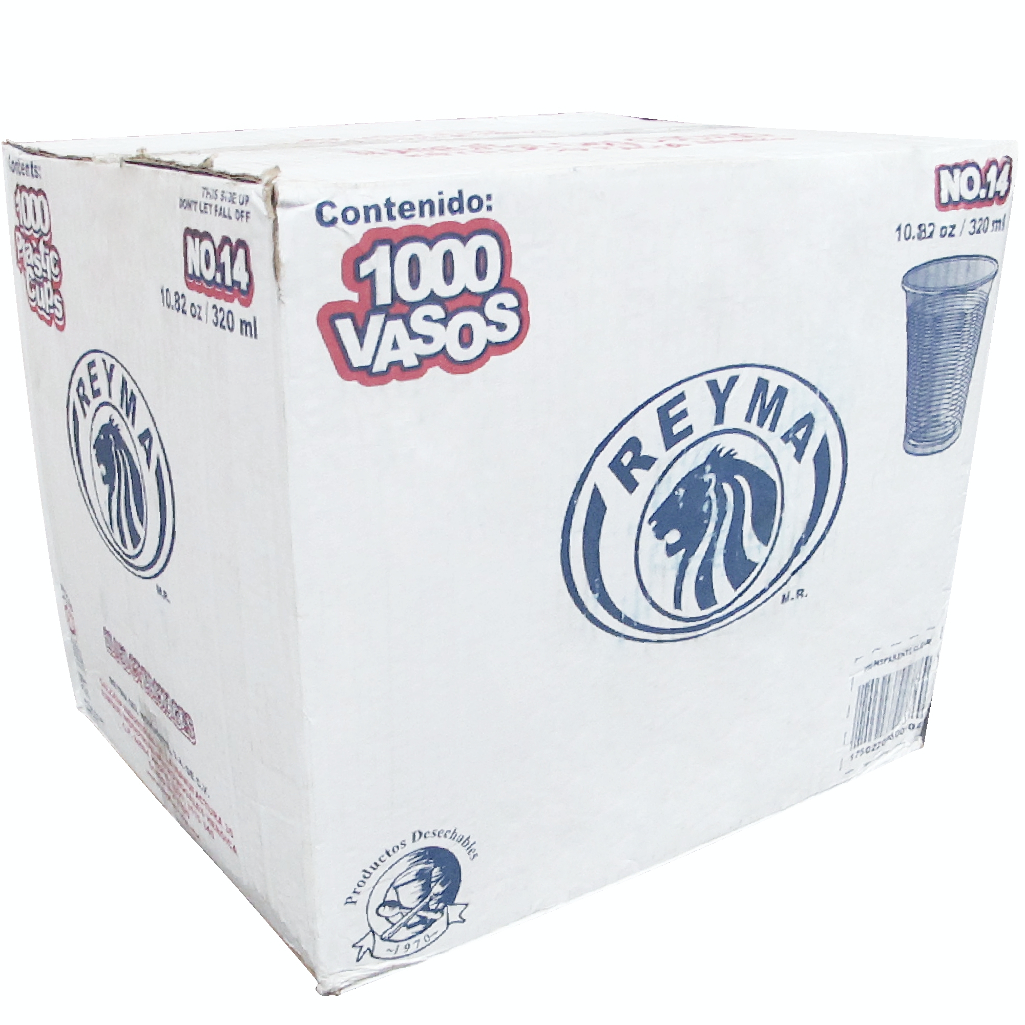Reyma vaso plástico con capacidad para 14 oz, caja con 1000 piezas en 20 paquetes