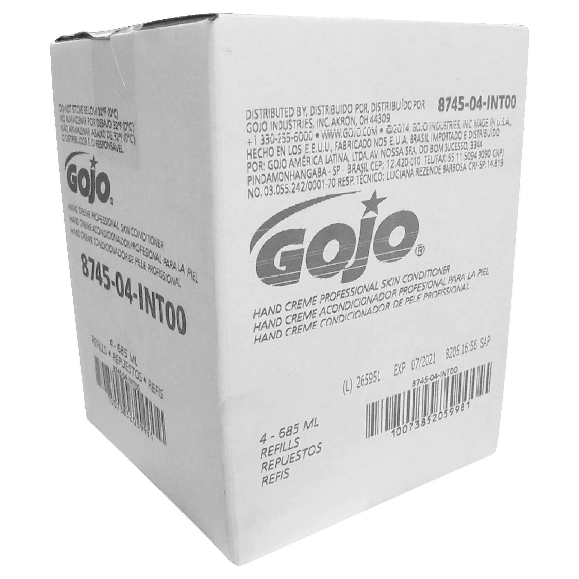 GOJO  8745-04 ADX Acondicionador de piel profesional HAND MEDIC, caja con 4 cartuchos de 685 ml cada uno