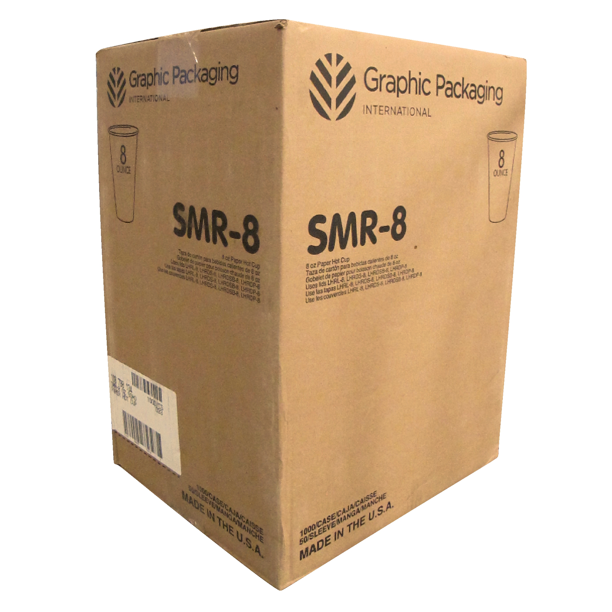 Grafic packaging SMR-8 vaso para bebida caliente 8 oz, caja con 1000 piezas en 20 paquetes